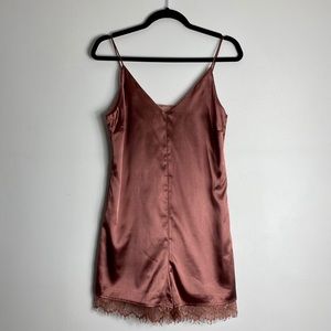 ‘GLAMOROUS’ Rust Colored Silk Romper - Size 8